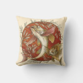 ヴィンテージ日本のと竹の飛んでいるのアート クッション (正面)