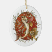 ヴィンテージ日本のと竹の飛んでいるのアート セラミックオーナメント (右)