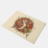 ヴィンテージ日本のと竹の飛んでいるのアート ドアマット (アングル)