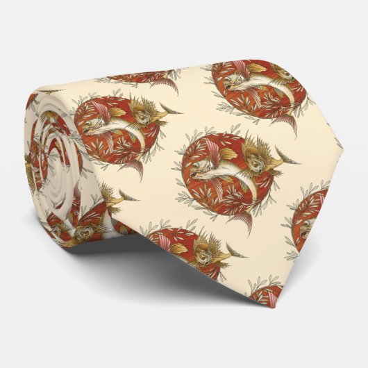ヴィンテージ日本のと竹の飛んでいるのアート ネクタイ (ロール)