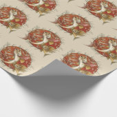 ヴィンテージ日本のと竹の飛んでいるのアート ラッピングペーパー (角)