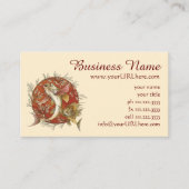 ヴィンテージ日本のと竹の飛んでいるのアート 名刺 (正面)