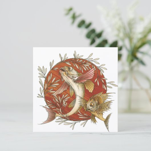 ヴィンテージ日本のと竹の飛んでいるのアート 招待状 (スタンド正面)