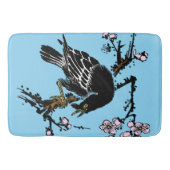 ヴィンテージ日本ののカラスとさくらんぼ バスマット (正面)