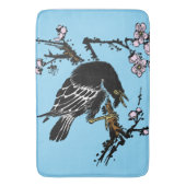 ヴィンテージ日本ののカラスとさくらんぼ バスマット (正面縦)