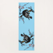 ヴィンテージ日本ののカラスとさくらんぼ ヨガマット (裏面)