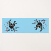 ヴィンテージ日本ののカラスとさくらんぼ ヨガマット (正面(横))