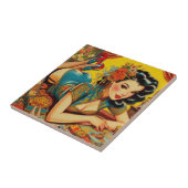 ヴィンテージ日本ののピン留め タイル (側面)