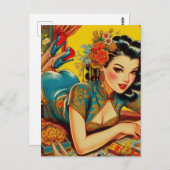 ヴィンテージ日本ののピン留め ポストカード (正面/裏面)