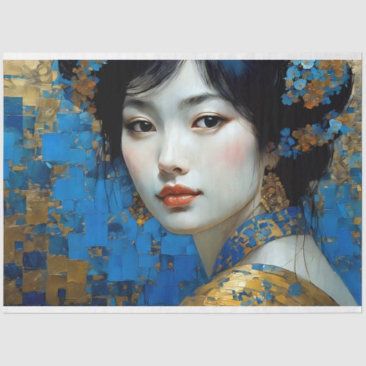 ヴィンテージ日本のの女性の切り離 薄葉紙 (正面)