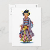 ヴィンテージ日本のの少女 ポストカード (正面/裏面)