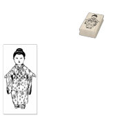 ヴィンテージ日本のの少女 ラバースタンプ (押印)