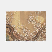 ヴィンテージ日本のの梅 フリースブランケット (正面(横))