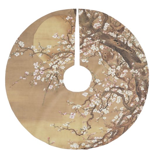 ヴィンテージ日本のの梅 ブラッシュドポリエステルツリースカート (正面)