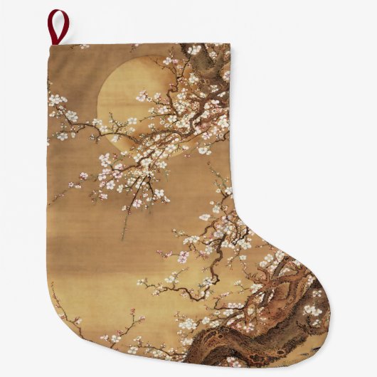 ヴィンテージ日本のの梅 ラージクリスマスストッキング (正面)