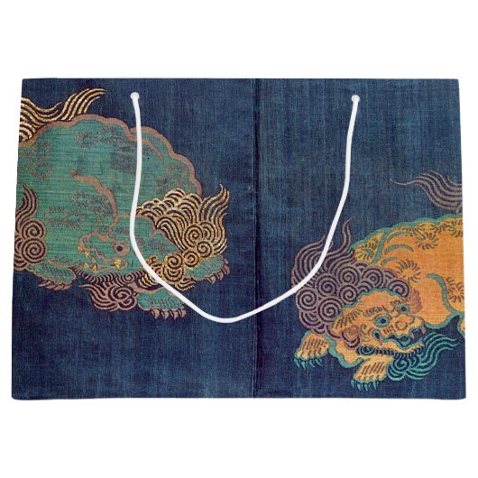 ヴィンテージ日本のの模様 ラージペーパーバッグ (正面)