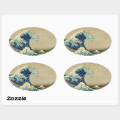 ヴィンテージ日本のの素晴らし波 楕円形シール (シート)