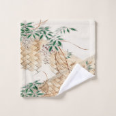 ヴィンテージ日本のの花のアー伝統的ト バスタオルセット (ウォッシュタオル)