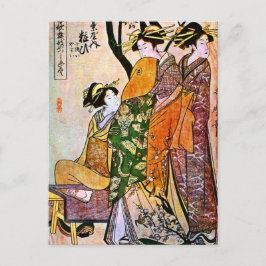 ヴィンテージ日本のの芸者作品 ポストカード