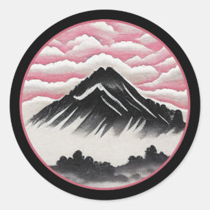 ヴィンテージ日本のの風景 ラウンドシール