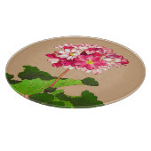 ヴィンテージ日本のアジサイ。ピンクと緑 カッティングボード (角)