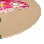 ヴィンテージ日本のアジサイ。ピンクと緑 カッティングボード (角)