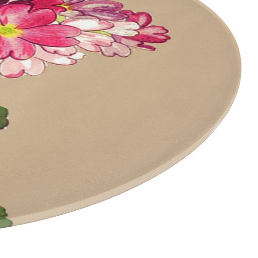 ヴィンテージ日本のアジサイ。ピンクと緑 カッティングボード (角)