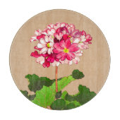 ヴィンテージ日本のアジサイ。ピンクと緑 カッティングボード (正面)