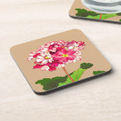 ヴィンテージ日本のアジサイ。ピンクと緑 コースター (左側)