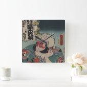 ヴィンテージ日本のアートウォールクロック スクエア壁時計 (ホーム)