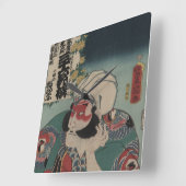 ヴィンテージ日本のアートウォールクロック スクエア壁時計 (傾斜)