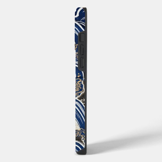 ヴィンテージ日本のアートカープインウェーブズコイ iPhoneケース (左側面)