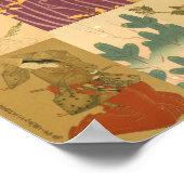 ヴィンテージ日本のアートコラージュの壁パターン ポスター (角)