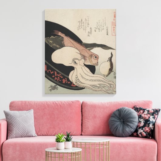 ヴィンテージ日本のアートシーフードバウンティ キャンバスプリント (インサイチュ (リビング))