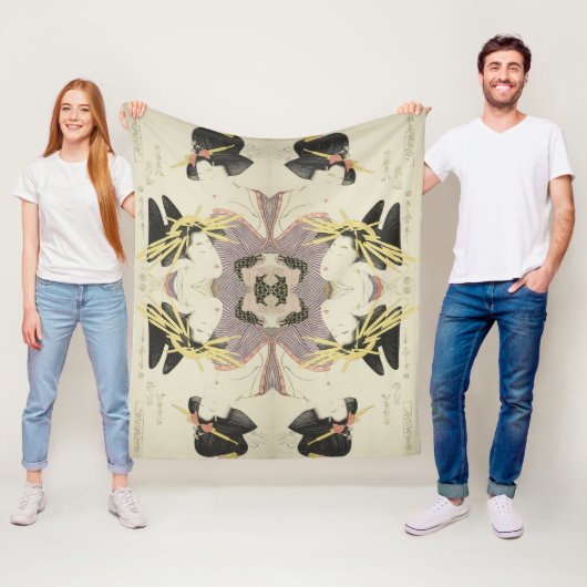 ヴィンテージ日本のアート2人の女性 フリースブランケット (インサイチュ)