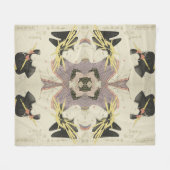 ヴィンテージ日本のアート2人の女性 フリースブランケット (正面(横))