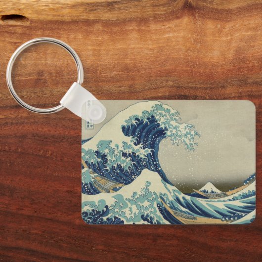 ヴィンテージ日本のアート、素晴らし北斎の波 キーホルダー (裏面)