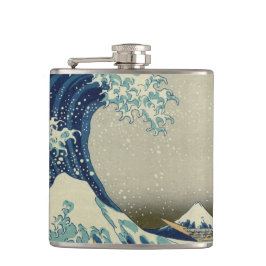 ヴィンテージ日本のアート、素晴らし北斎の波 フラスク