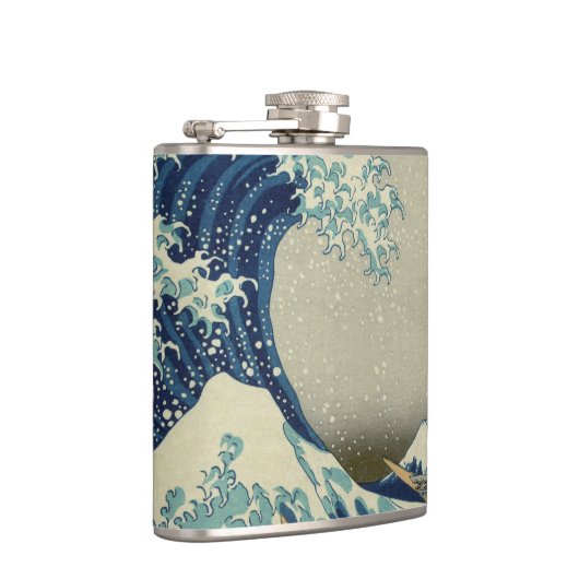 ヴィンテージ日本のアート、素晴らし北斎の波 フラスク (右)
