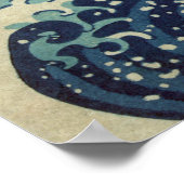 ヴィンテージ日本のアート、素晴らし北斎の波 ポスター (角)