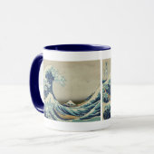 ヴィンテージ日本のアート、素晴らし北斎の波 マグカップ (正面左)
