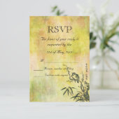ヴィンテージ日本のウエディングRSVP 出欠カード (スタンド正面)