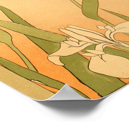 ヴィンテージ日本のウォールアートの花 ポスター (角)