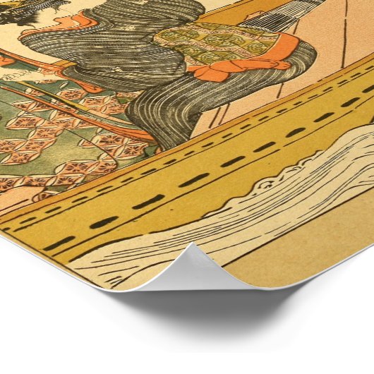 ヴィンテージ日本のウォールアートウーマン ポスター (角)