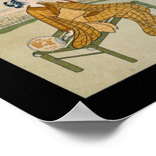 ヴィンテージ日本のウォールアートウーマン ポスター (角)