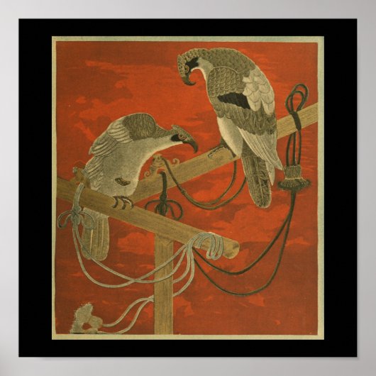 ヴィンテージ日本のウォールアートバード ポスター (正面)