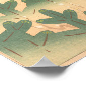 ヴィンテージ日本のウォールアートプラント ポスター (角)