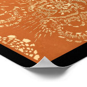 ヴィンテージ日本のウォールアートレッド ポスター (角)