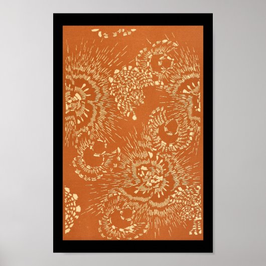 ヴィンテージ日本のウォールアートレッド ポスター (正面)