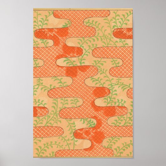 ヴィンテージ日本のウォールアートレッド ポスター (正面)